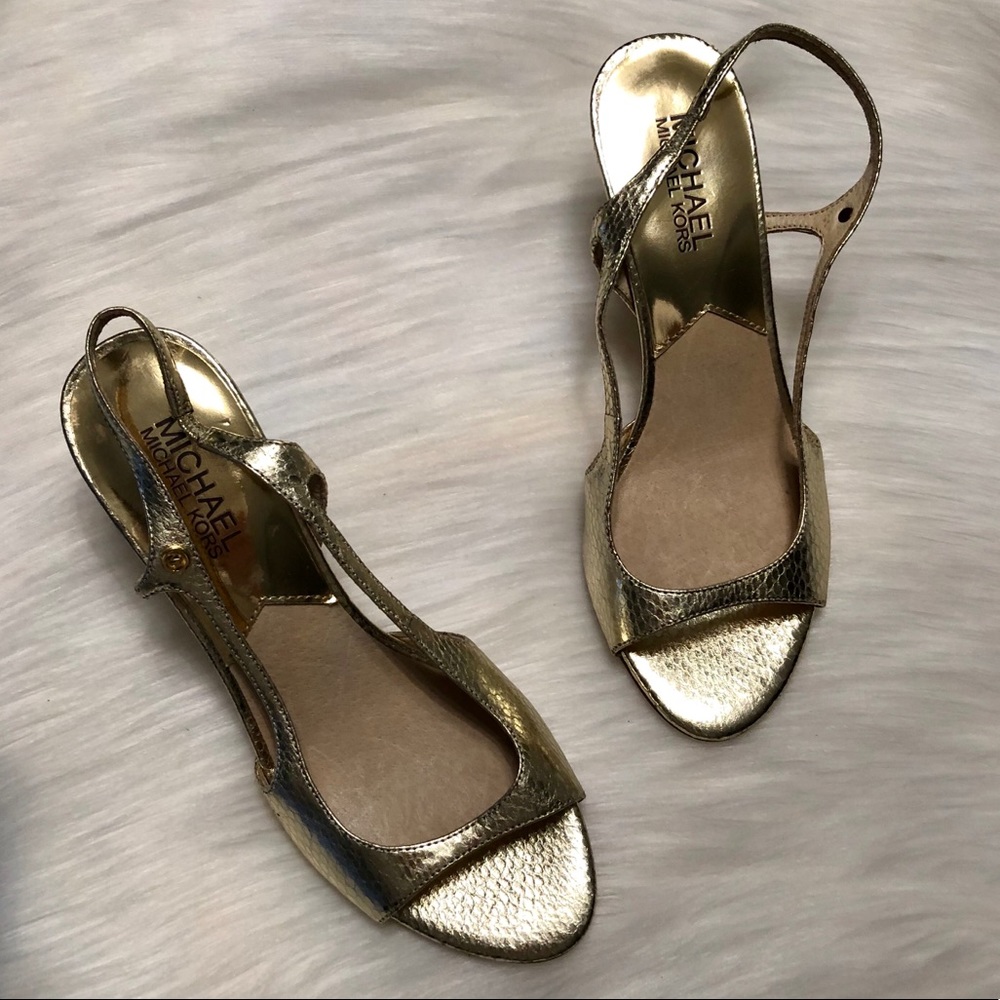 Michael Kors Gold Slingback Heel